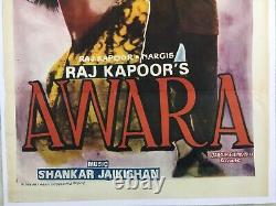 1951 Bollywood Poster AWARA Raj Kapoor Nargis 30in x 40in (1)