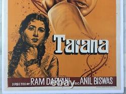 1951 Original Bollywood Poster TARANA Movie. Dilip Kumar, Madhu Bala 30in x 4