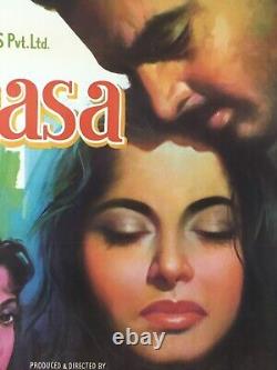 1957 Bollywood Poster PYAASA Movie. Guru Datt Waheeda Rehman Mala Sinha 30in x40