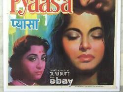 1957 Bollywood Poster PYAASA Movie. Guru Datt Waheeda Rehman Mala Sinha 30in x40