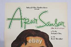 1959 Original Bollywood 1-sh Movie Poster APUR SANSAR Satyajit Ray