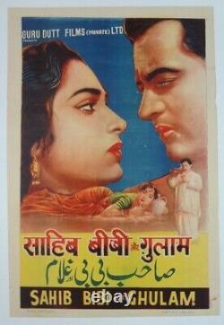 1962 Bollywood 1-sh Poster SAHIB BIBI AUR GULAM. Meena Kumari Guru Dutt Rehman
