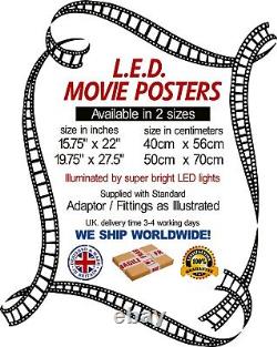300 Light up movie poster framed lightbox led sign home cinema mancave