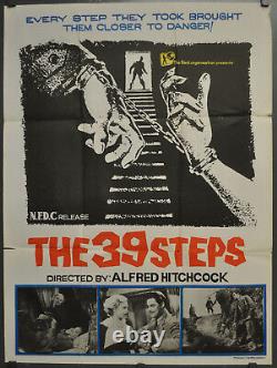 39 Steps R1960 Authentic 30x40 Movie Poster Alfred Hitchcock Robert Donat