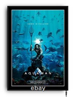 AQUAMAN Light up movie poster lightbox led sign home cinema film room DC COMICS