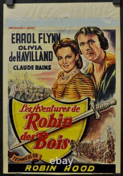 Adventures Of Robin Hood R1950's Original 14x21 Belgium Movie Poster Errol Flynn