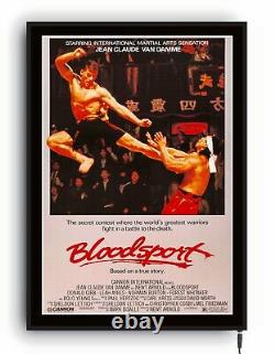 BLOODSPORT Light up movie poster led sign home cinema theatre film room Van Damm