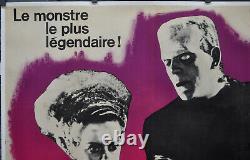 BRIDE Of FRANKENSTEIN R1964 ORIGINAL 47X64 LINENBACKED FRENCH MOVIE POSTER