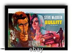 BULLITT 2 movie poster light up framed lightbox led sign home cinema man cave