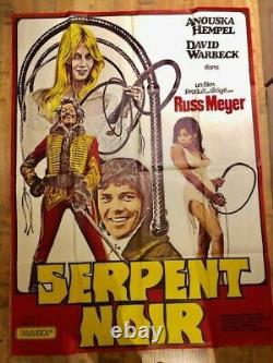 Black Snake Anouska Hempel Sexy whip Russ Meyer Original French Movie Poster