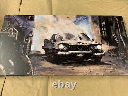 Burned Plymouth Fury! Canvas Print 12x24 Painting by Sv Bell FREE SHIPPING