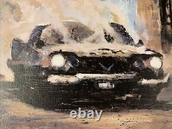 Burned Plymouth Fury! Canvas Print 12x24 Painting by Sv Bell FREE SHIPPING