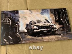 Burned Plymouth Fury! Canvas Print 12x24 Painting by Sv Bell FREE SHIPPING