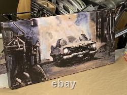 Burned Plymouth Fury! Canvas Print 12x24 Painting by Sv Bell FREE SHIPPING