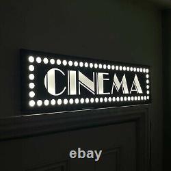 CINEMA Illuminated lightbox led sign home cinema movie room theatre custom retro