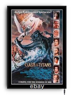 CLASH OF THE TITANS movie poster light up framed lightbox led sign home cinema