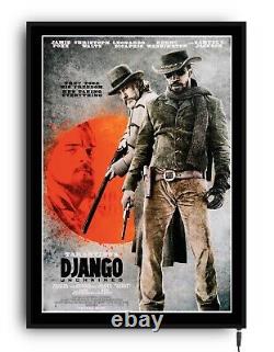 DJANGO UNCHAINED movie poster lightbox led sign home cinema theatre room retro