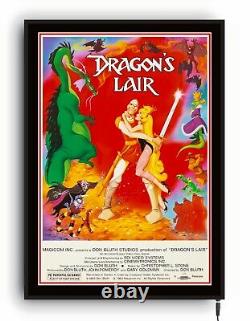 DRAGON'S LAIR Lightbox movie poster led sign home cinema room THEATRE cartoon