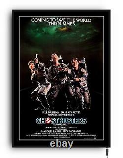 GHOSTBUSTERS movie film poster framed lightbox light up led cinema sign man cave