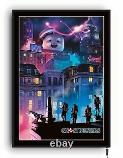 GHOSTBUSTERS movie film poster framed lightbox light up led cinema sign man cave