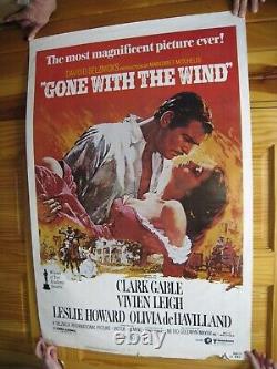 Gone With The Wind Movie Poster Clark Gable Vivien Leigh 1980