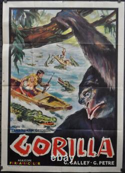 Gorilla /gorilla Safari 1956 39x55 Original Italian Movie Poster Rene Barjavel