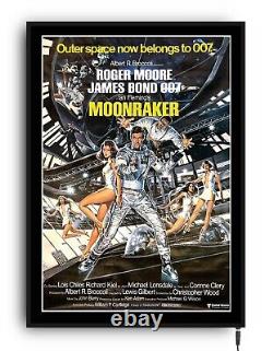 JAMES BOND MOONRAKER Light up movie poster lightbox led sign home cinema room