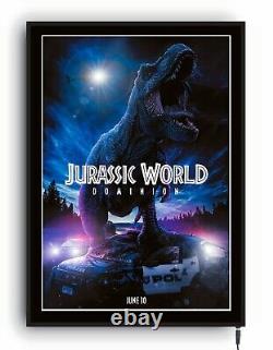 JURASSIC WORLD DOMINION movie poster framed lightbox led light sign cinema film
