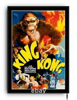 KING KONG 2 Light up movie poster lightbox led sign home cinema man cave