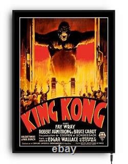 KING KONG 2 Light up movie poster lightbox led sign home cinema man cave