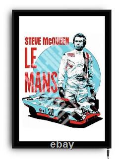 LE MANS 2 movie poster lightbox led LIGHT UP sign home cinema MAN CAVE FILM