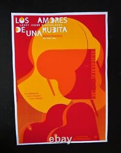 LOVES OF A BLONDE Signed Cuban Screenprint Poster for Classic CZECH Movie / CUBA