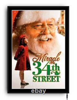 MIRACLE ON 34th STREET Light up movie poster lightbox led sign home cinema XMAS