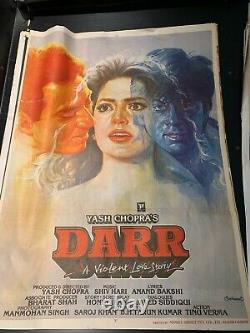 Original Vintage Bollywood Darr Movie Poster