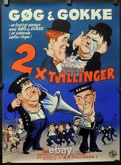 Our Relations R-1960's Orig 25x34 Danish Movie Poster Stan Laurel Oliver Hardy