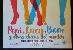 PEPI LUCY BOM Signed CUBAN Screen-print Poster for ALMODOVAR Cult Movie CUBA ART