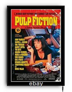 PULP FICTION Light up movie poster framed lightbox led sign home cinema mancave