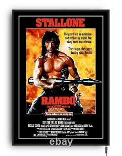 RAMBO FIRST BLOOD 2 film movie poster framed light cinema sign lightbox mancave