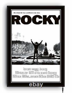 ROCKY 4 Lightbox movie poster framed film lightbox led home cinema sign mancave