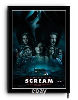 SCREAM WES CRAVEN Light up movie poster led sign home cinema film room HORROR