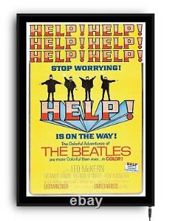 THE BEATLES HELP! Light up movie poster led sign home cinema theatre music room
