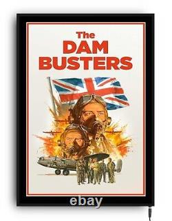 THE DAM BUSTERS Light up movie poster framed lightbox led cinema room WW2 war