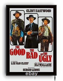 THE GOOD THE BAD AND THE UGLY Light up movie poster led sign home cinema room