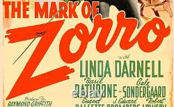 THE MARK OF ZORRO (1940) one sheet 27x41 RARE classic movie poster