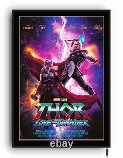 THOR LOVE AND THUNDER movie film poster framed light up led cinema sign lightbox