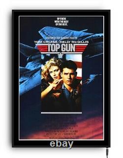 TOP GUN Light up movie poster framed film lightbox led sign home cinema mancave
