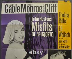 The Misfits 1961 Original 24x33 Danish Movie Poster Marilyn Monroe Clark Gable