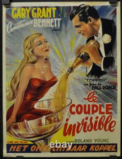 Topper R1950's Original 14x21 Belgium Movie Poster Cary Grant Constance Bennett