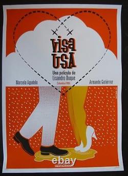 VISA USA / Signed CUBAN Screenprint Poster for COLOMBIA Movie + CUBA Art Project
