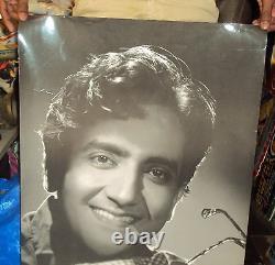 Vintage BOLLYWOOD Black & White POSTER of Actor Bharat Bhushan RARE COLLECTIBLE